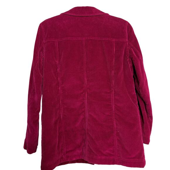 LL Bean Vintage Corduroy Barn Coat Chore Jacket Small Burgundy Pockets Acedemia - Picture 8 of 8